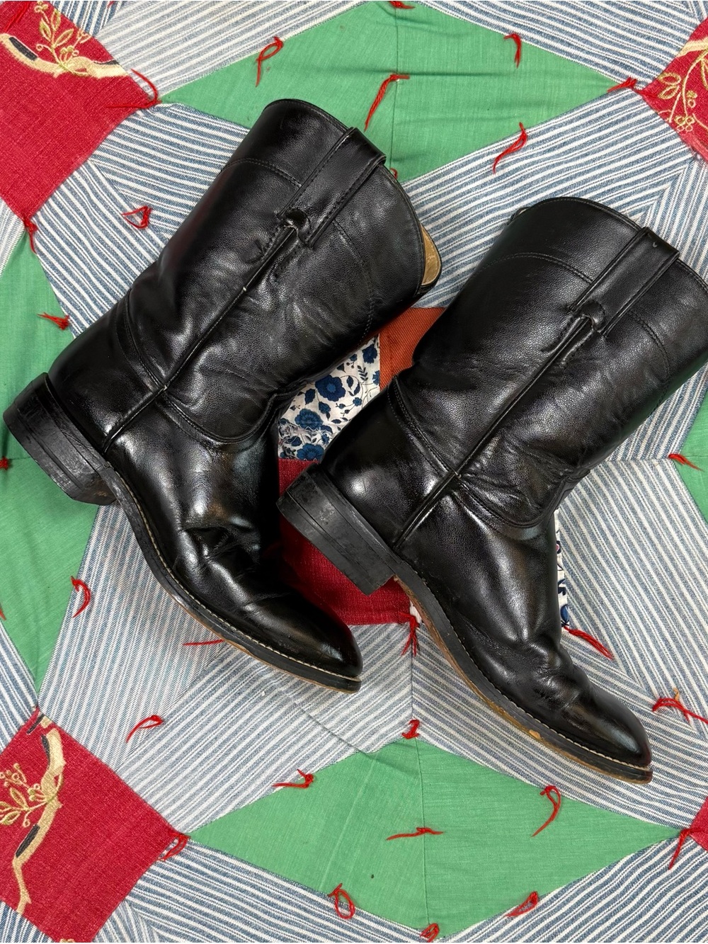 Justin Boots Black Kids' Leather Western Boots